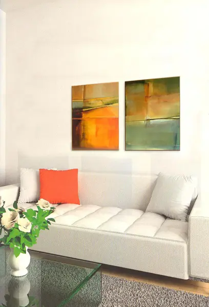 Abstrakcje w salonie 2x 52x72