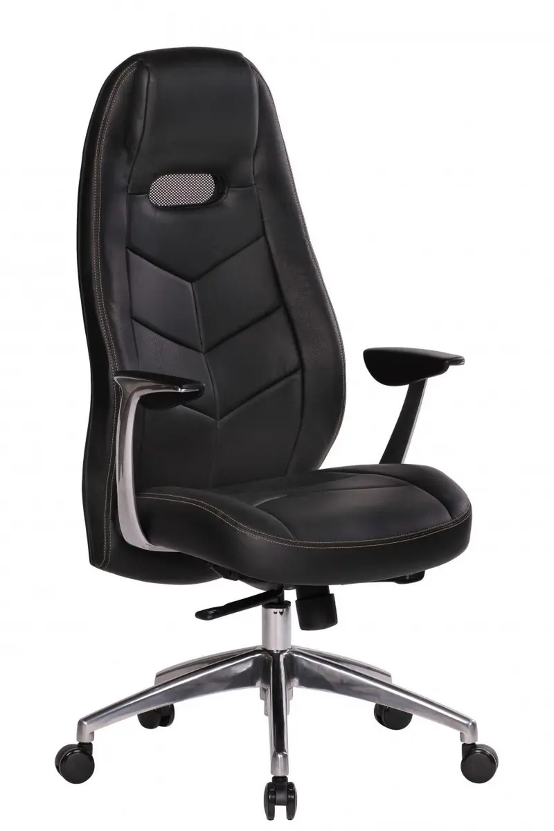 AMSTYLE FOTEL BIUROWY BARI SKÓRA NATURALNA CZARNA / SPM1.218