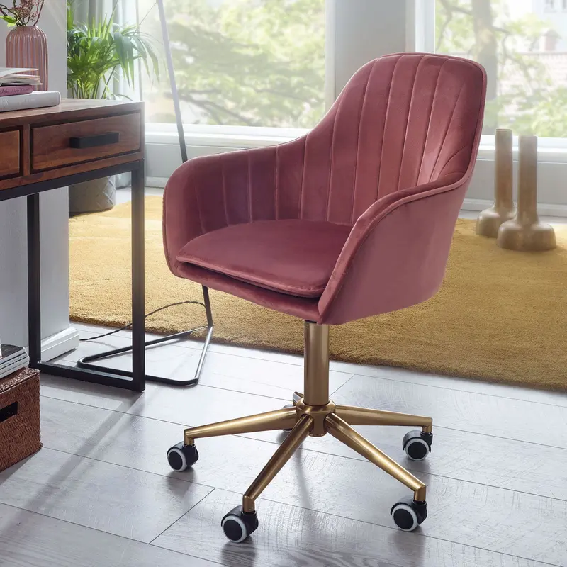 AMSTYLE Fotel biurowy Velvet szary / SPM1.431