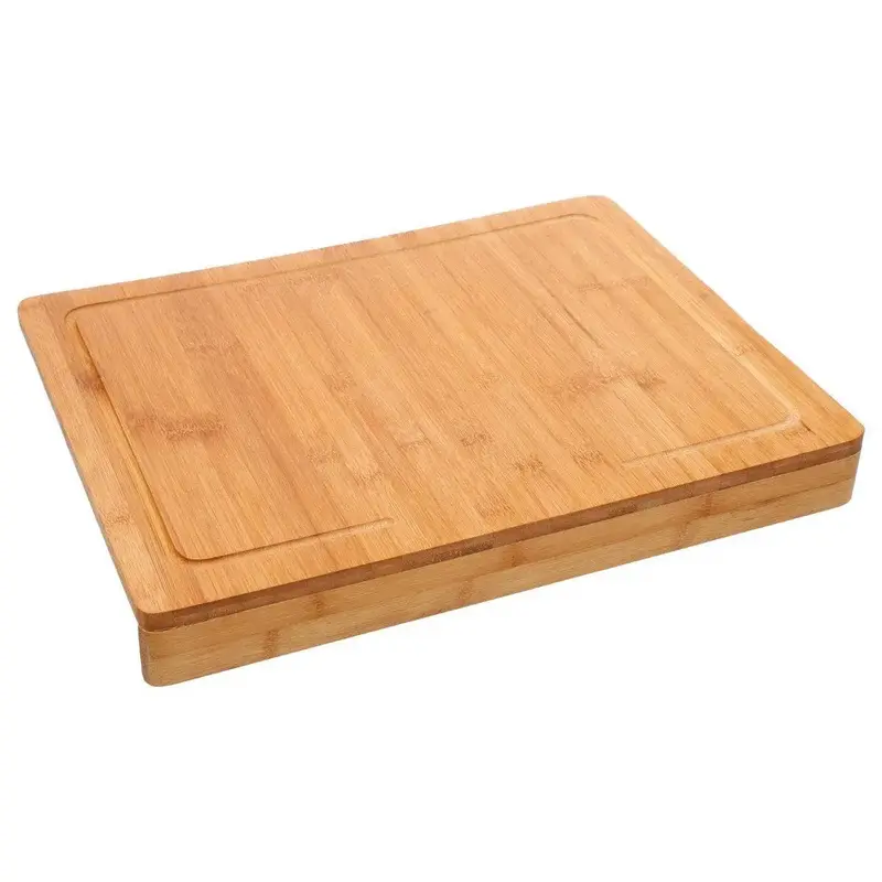 Bambusowa stolnica, deska do krojenia - 2w1, z rantem, 45 x 34,3 x 5 cm