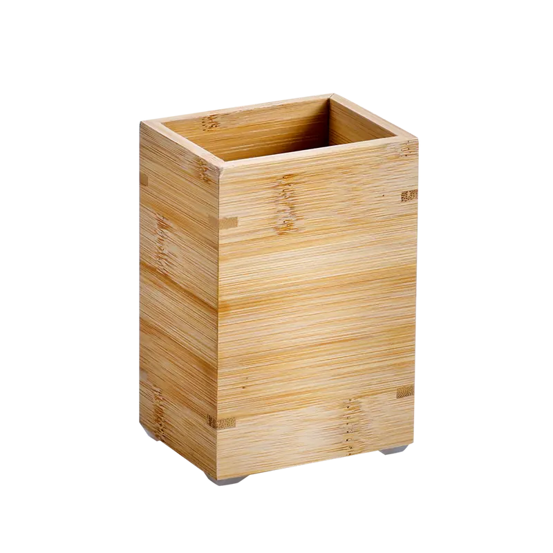 Bambusowy kubek na szczotki, 8 x 6 x 12 cm