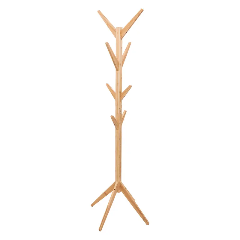 Bambusowy stojak do przedpokoju na płaszcze TREE, 8 haczyków, 178 cm
