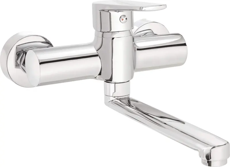 Bateria umywalkowa ścienna Tubo Chrom