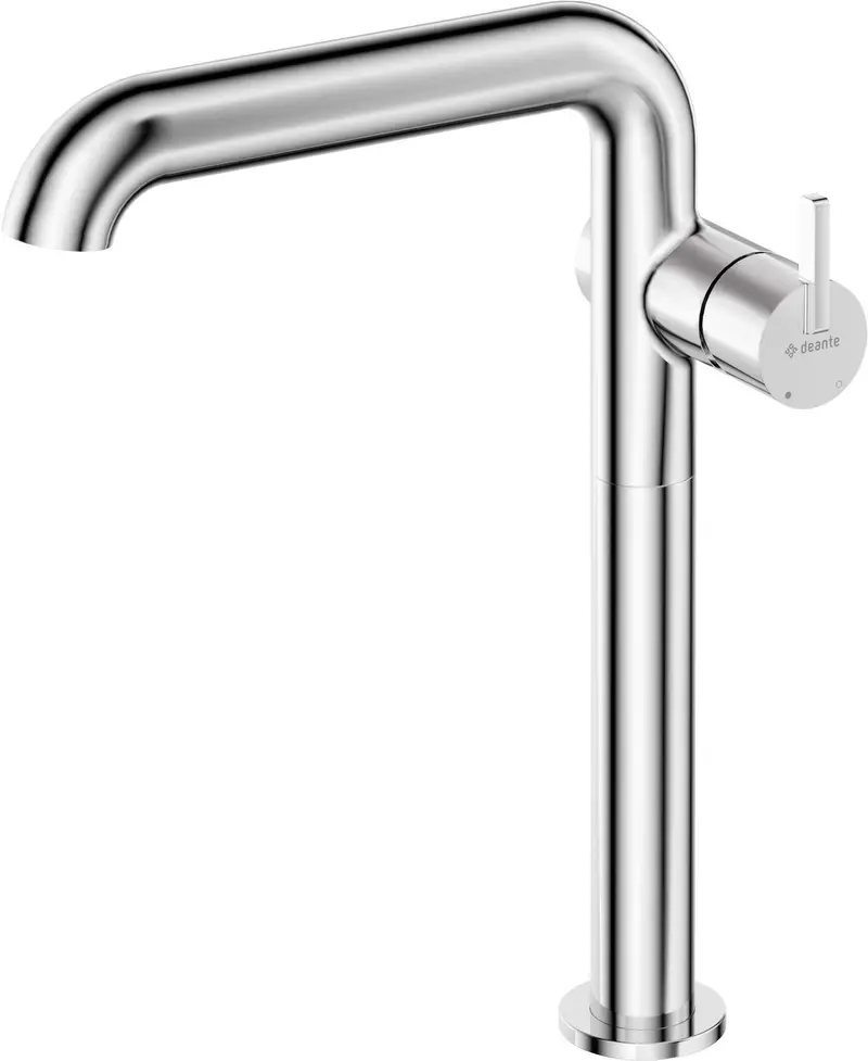Bateria umywalkowa wysoka z prostokątną wylewką Silia Chrom