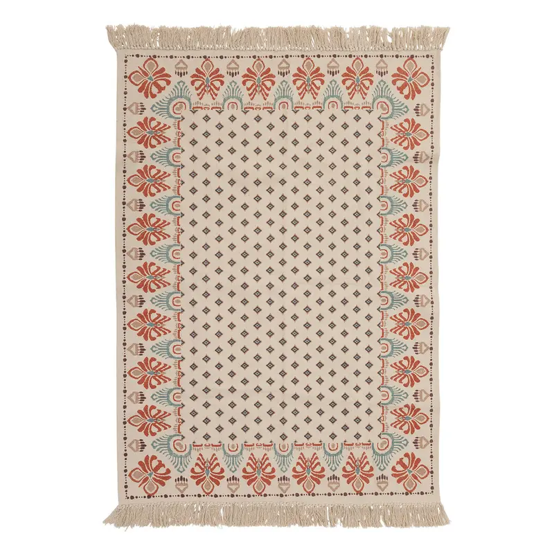 Bawełniany dywan z frędzlami IKAT, 120 x 170 cm
