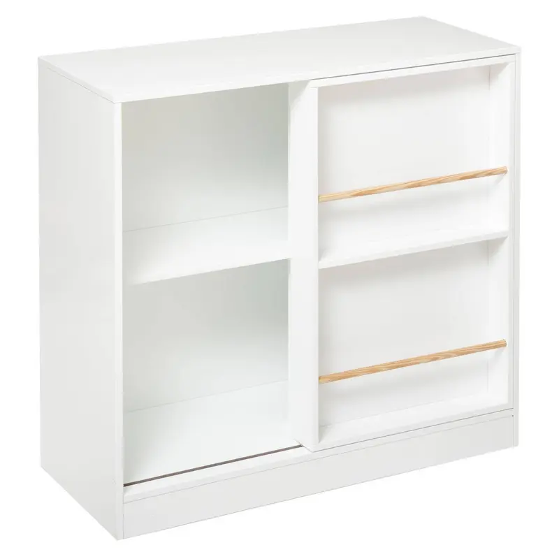 Biblioteczka dla dzieci, drewniana, biała, 75 x 76 cm