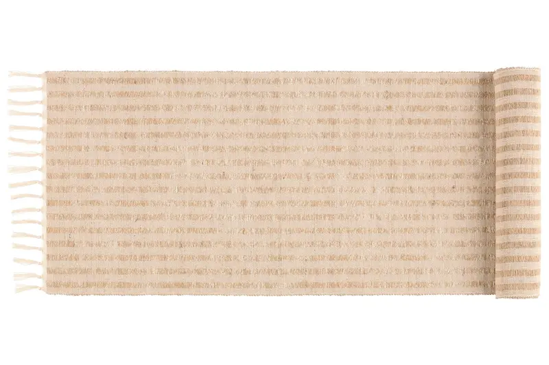 Bieżnik na stół z juty i bawełny, 33 x 140 cm