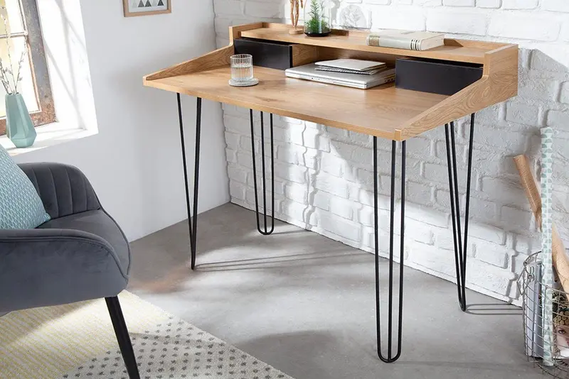 BIURKO STUDIO 110 CM OPTYKA DĄB NATURALNY / 40985 / INVICTA INTERIOR