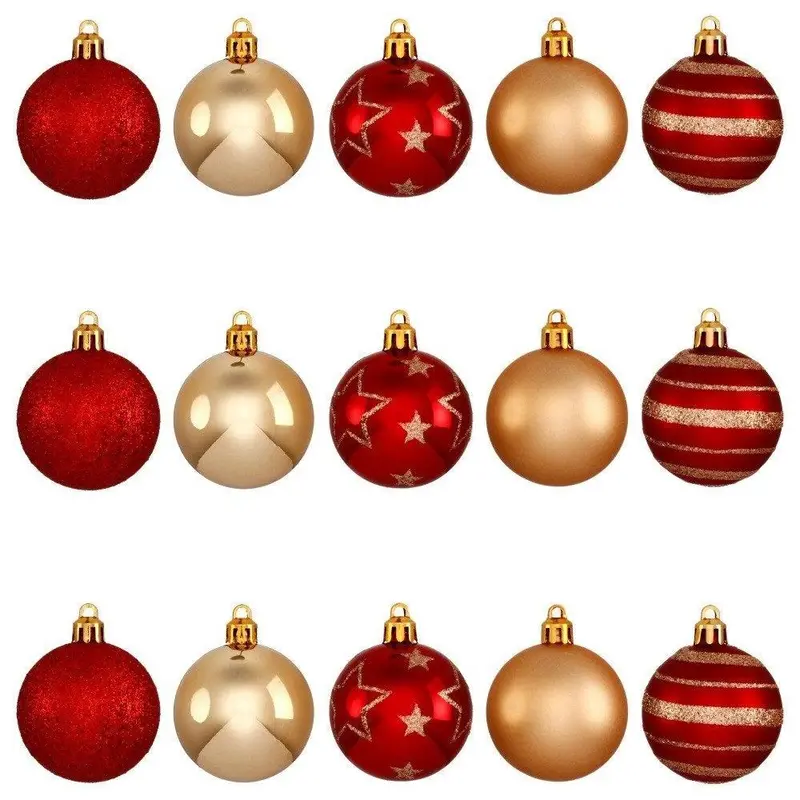 Bombki ozdobne na choinkę LISS DECO, 15 sztuk w komplecie