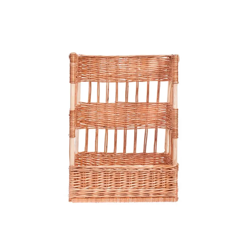 Briza wicker baguette holder for bread display, freestanding TheWickerStories