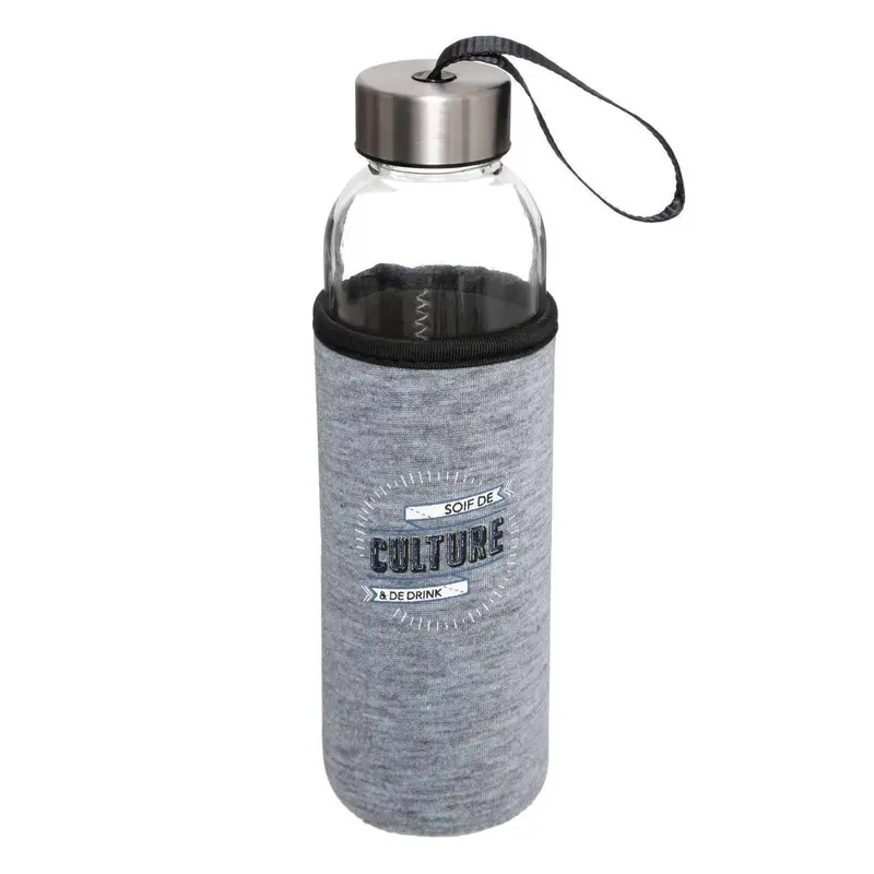 Butelka szklana na wodę, 500 ml, w neoprenowym etui