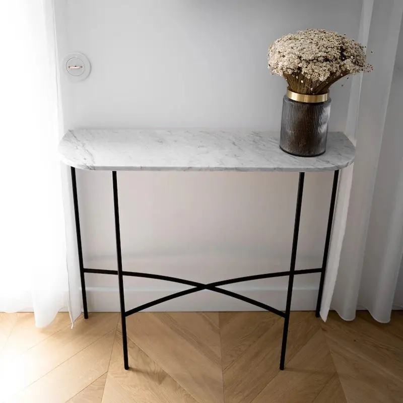 Caren - marmurowa konsola o zaokrąglonych kształtach 100 cm /MH