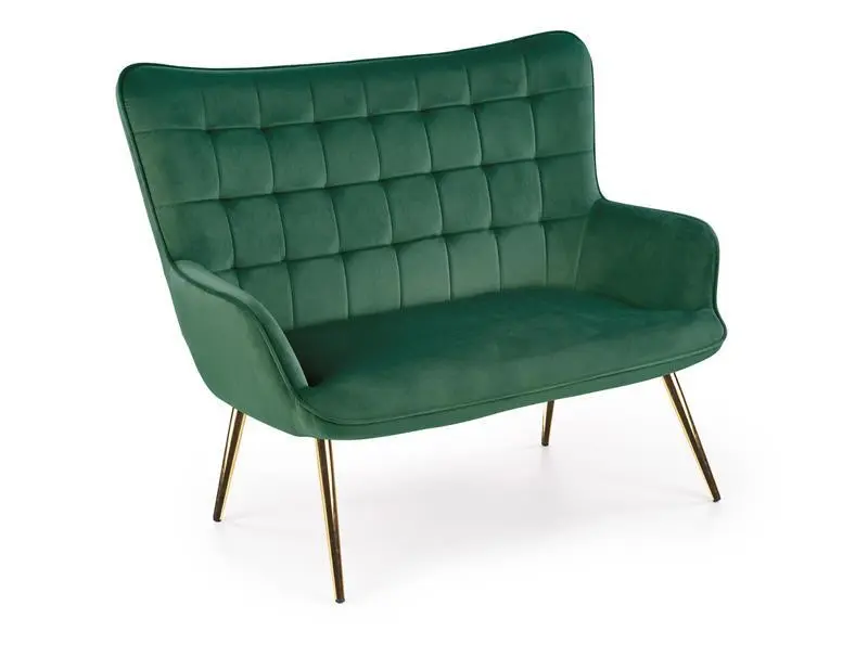CASTEL 2 XL sofa ciemny zielony + złoty / HAL