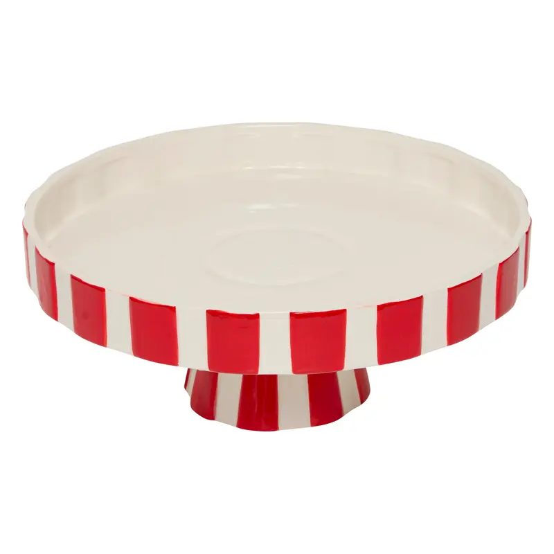 Ceramiczna patera świąteczna, czerwono-biała, Ø 27 cm