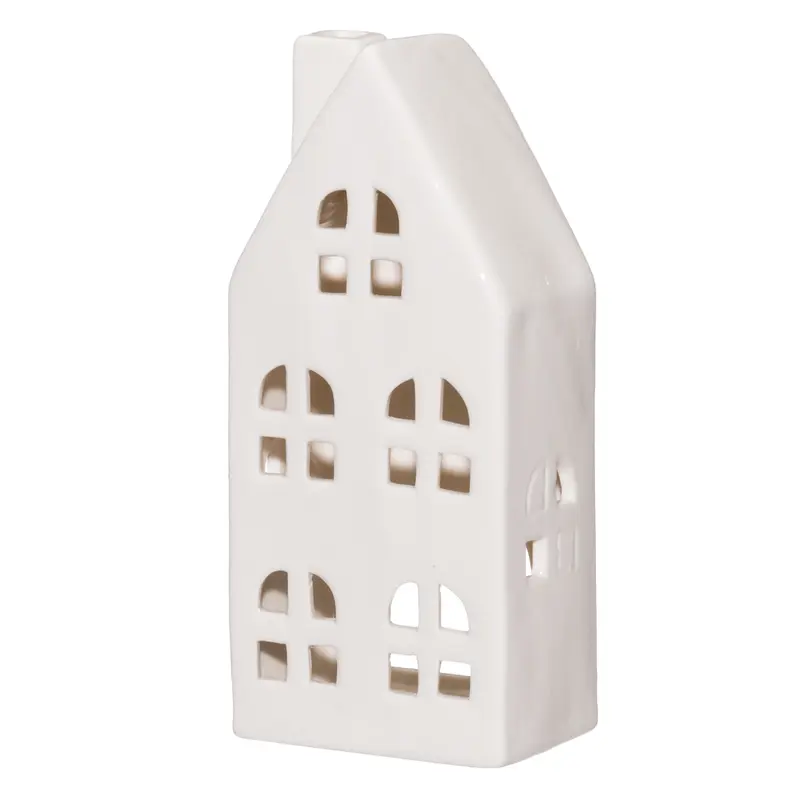 Ceramiczny lampion domek, wys. 17 cm