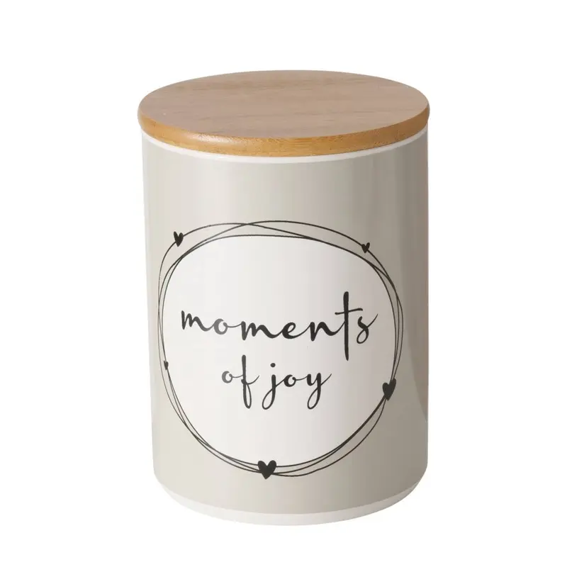 Ceramiczny pojemnik na żywność Enjoy, hermetyczna, bambusowa pokrywka