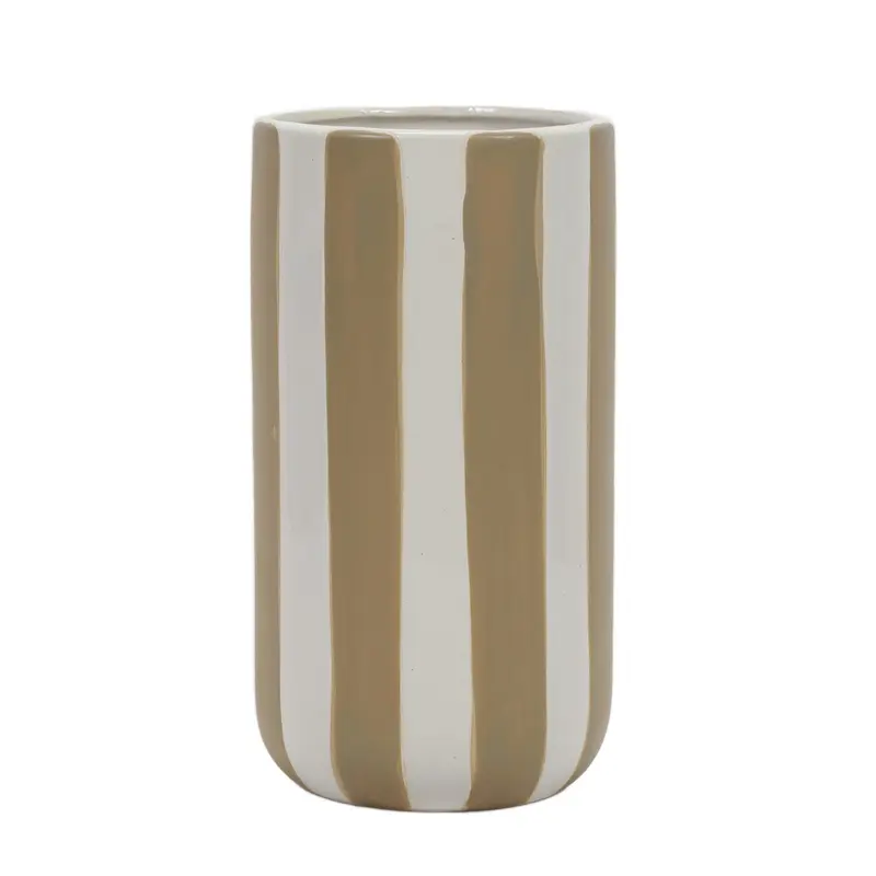 Ceramiczny wazon w grube pionowe pasy, Ø 12 x 20 cm