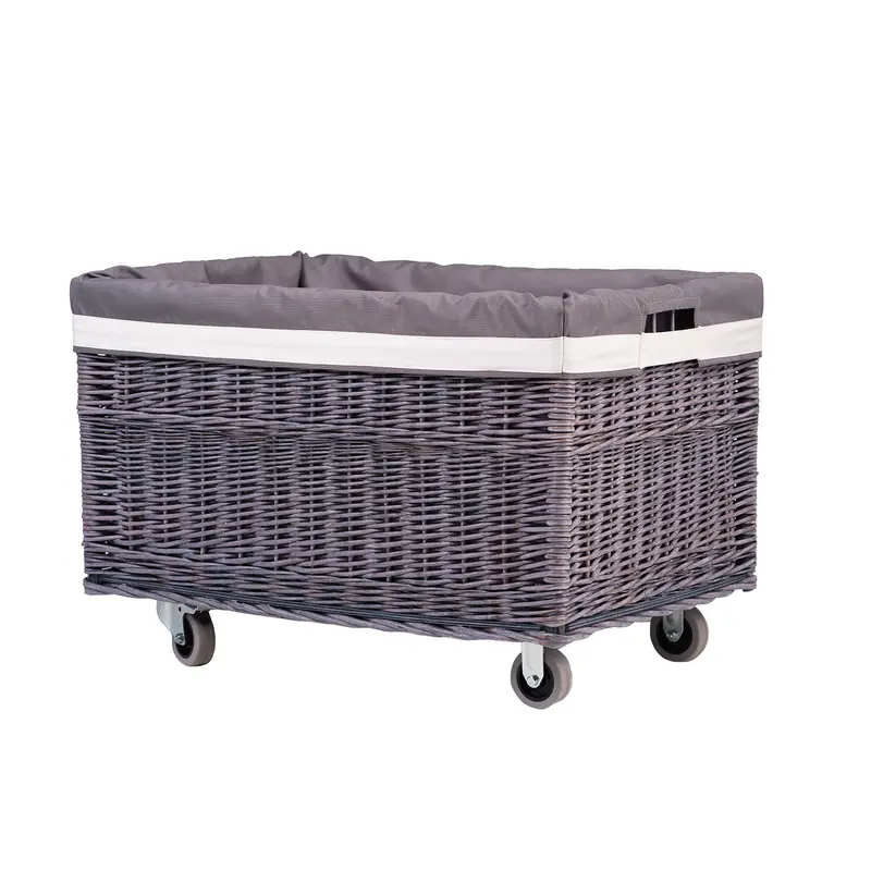 Cervus wicker storage basket with gray trim TheWickerStories