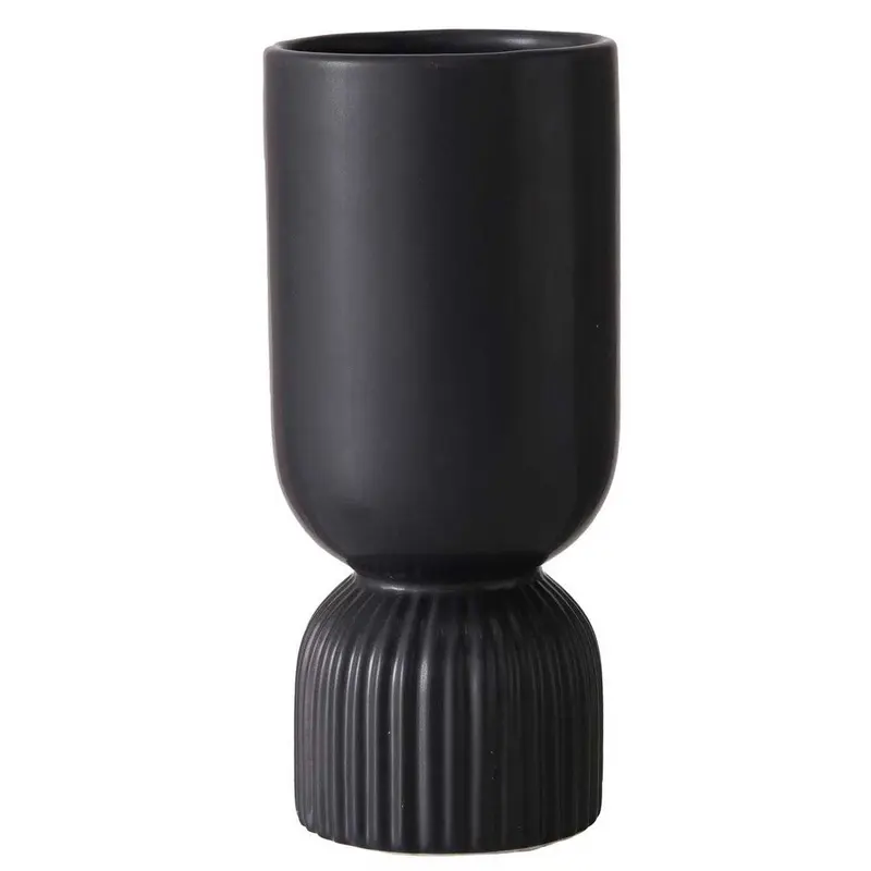 Czarny wazon ceramiczny GINO, 23 cm