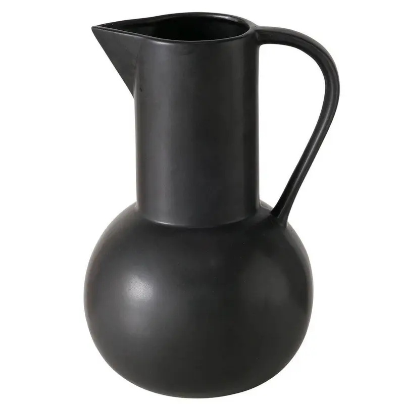 Czarny wazon dekoracyjny ZUKY, matowa kamionka, wys. 25 cm