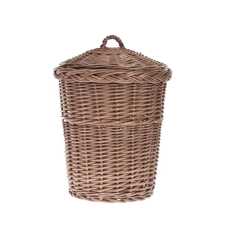 Decora wicker trash bin with lid TheWickerStories