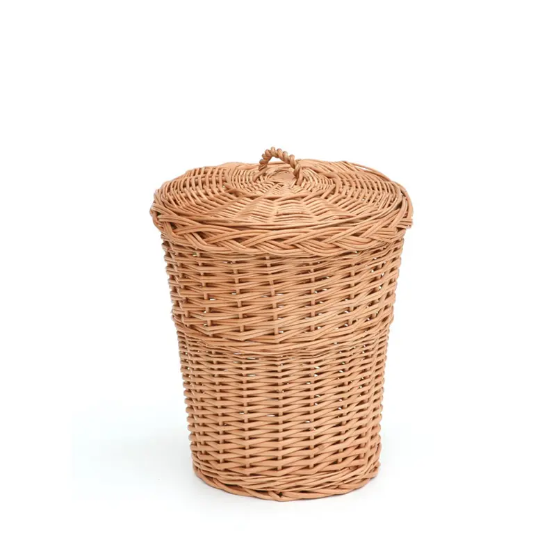 Decora wicker waste bin with lid TheWickerStories