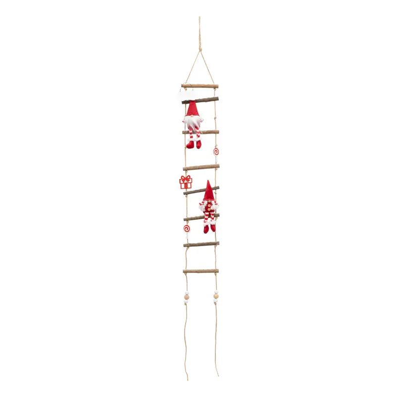 Dekoracja świąteczna, gnom na drabinie, 115 cm