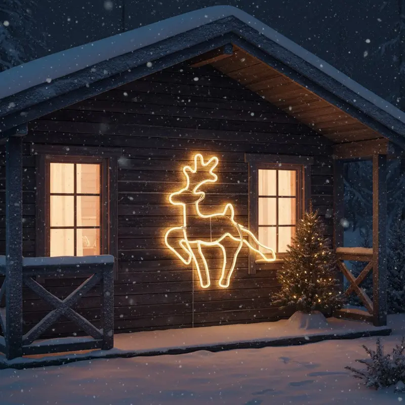 Dekoracja świąteczna LED, renifer, 54 x 59 cm