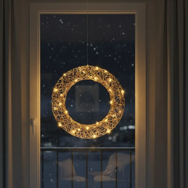 Dekoracja świąteczna, wieniec z LED, Ø 40 cm