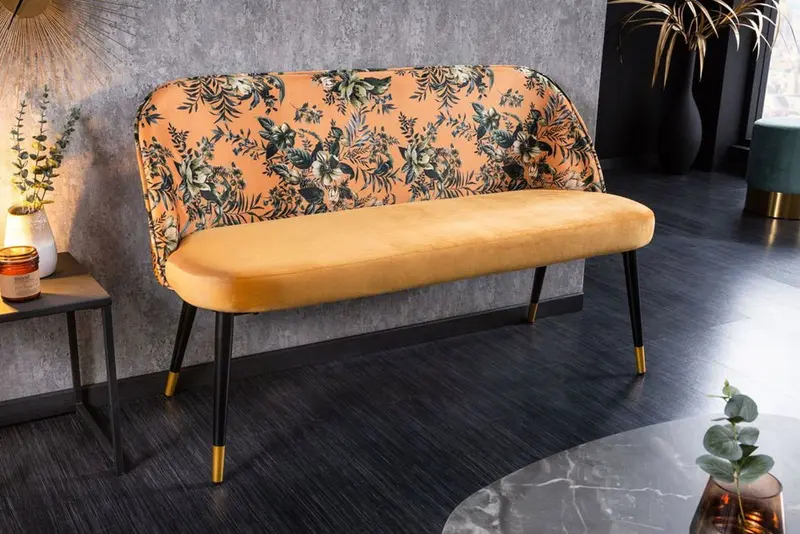 Designerska ławka BOUTIQUE żółta / 41705 / INVICTA INTERIOR