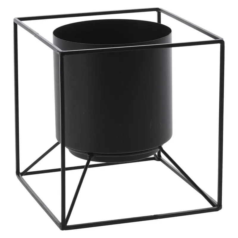 Doniczka na stojaku CUBE, metalowa, 18 x 18 x 18 cm