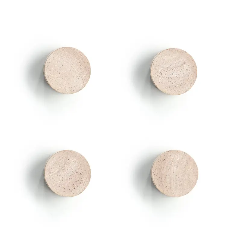 Drewniane magnesy, 4 sztuki, Ø 2,2 cm