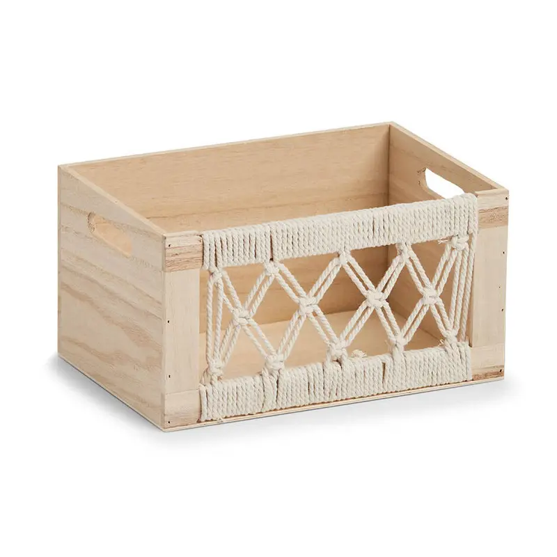 Drewniane pudełko z ażurowym frontem BOHO, 30 x 20 x 16 cm
