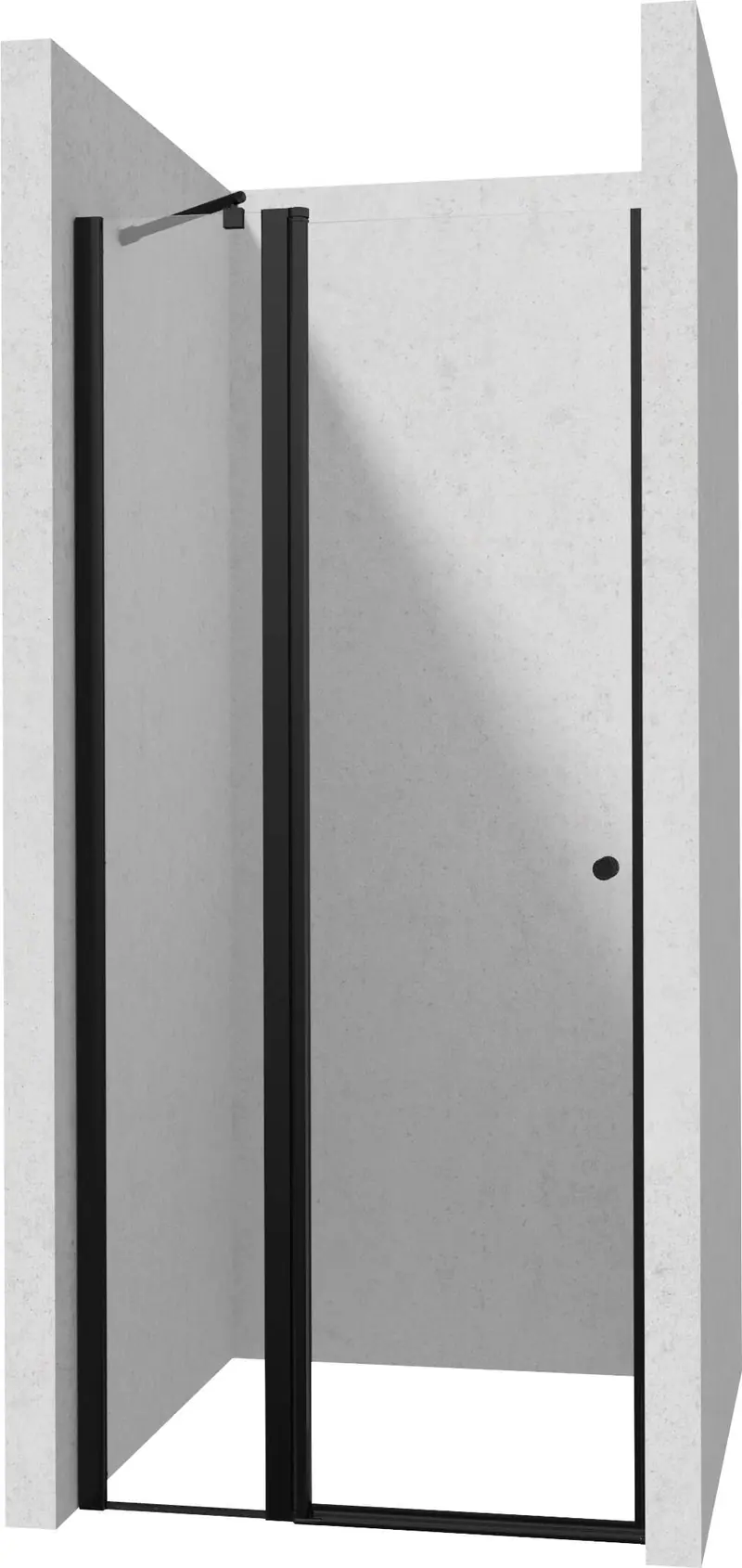 Drzwi prysznicowe 90 cm - uchylne Kerria Plus Czarny Mat