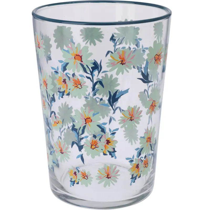 Duża szklanka w kwiatowy wzór, 510 ml