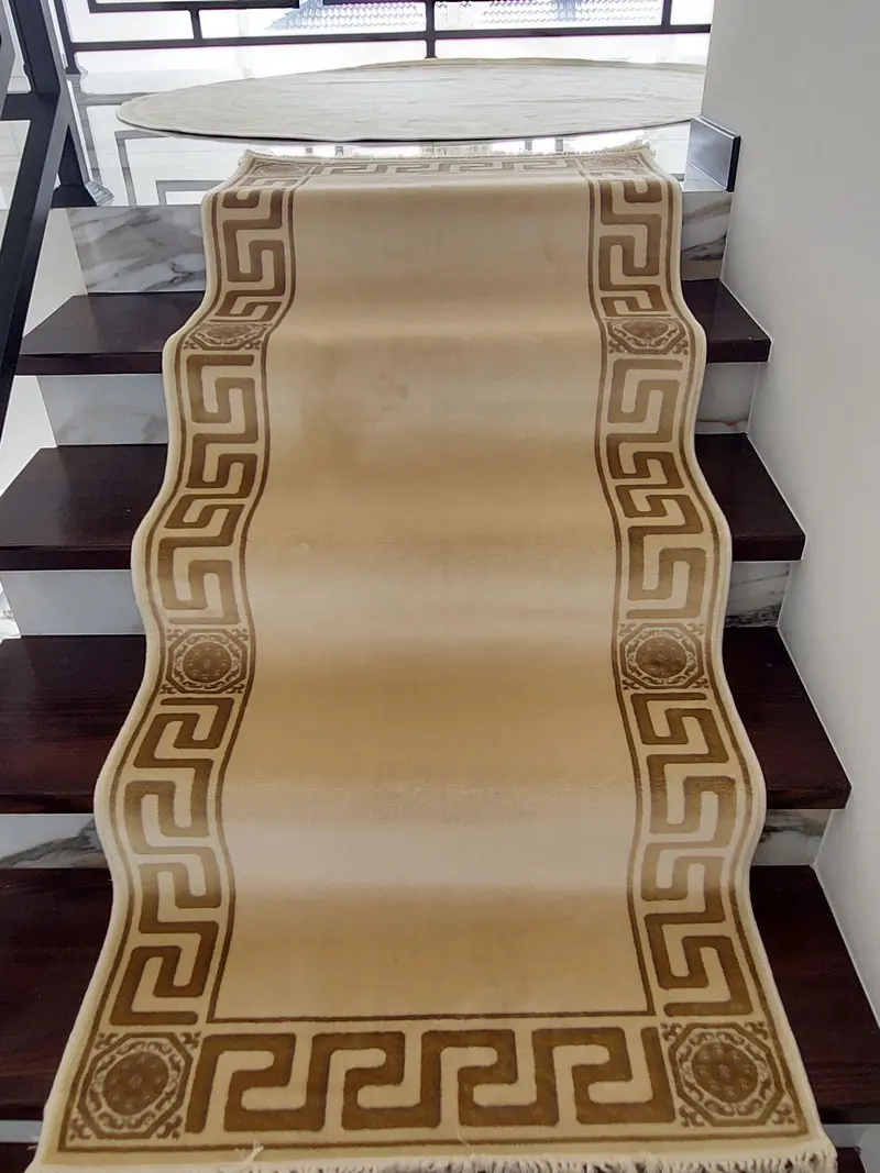 Dywan do holu z meandrem Versace kremowy 80/300