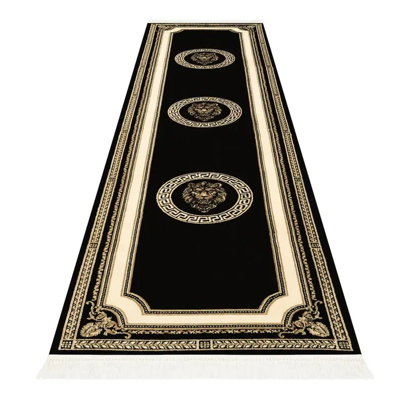 Dywan do holu z meandrem Versace + LEW czarny 80/300
