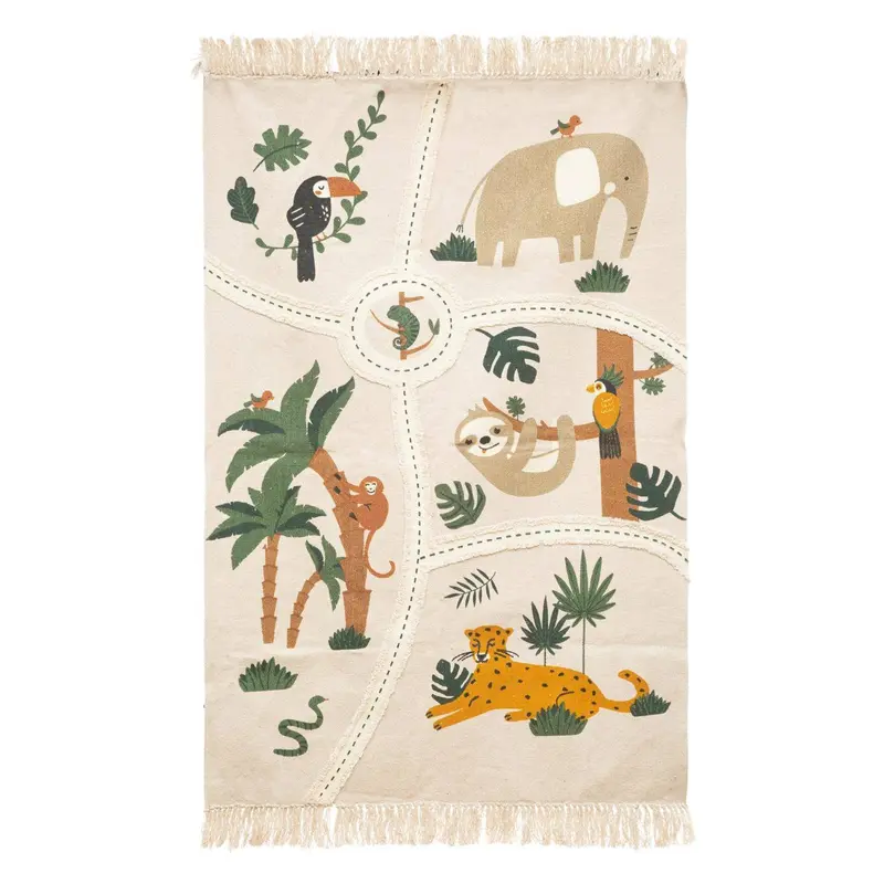 Dywan do pokoju dziecięcego Jungle, mapa, bawełniany, 150 x 100 cm