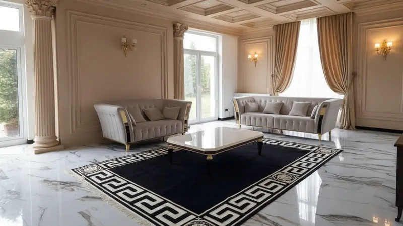 Dywan z meandrem Versace czarny 340/240