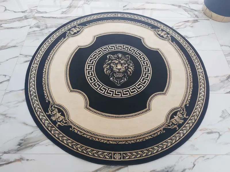 Dywan z meandrem Versace + lew czarny 200