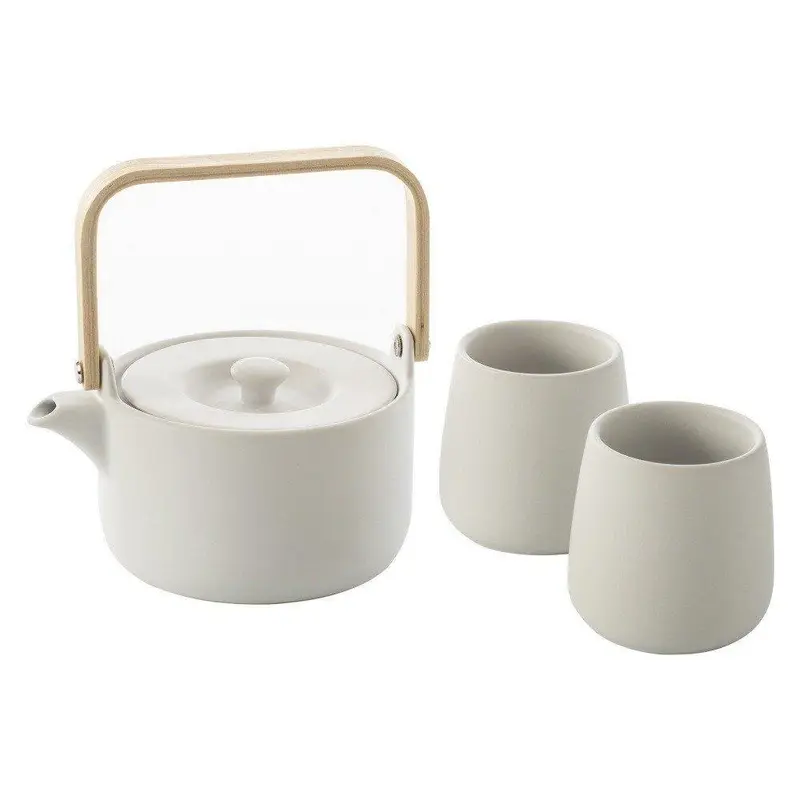 Dzbanek do herbaty + 2 kubki, ceramika, 500 ml + 2 x 200 ml