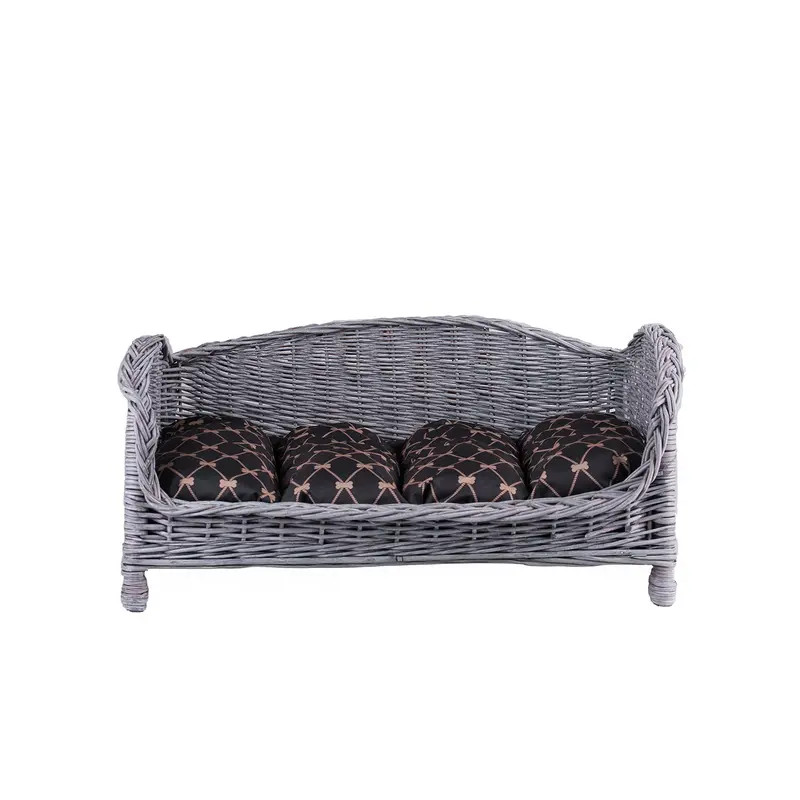 Erivia wicker basket for dogs and cats with cushion TheWickerStories