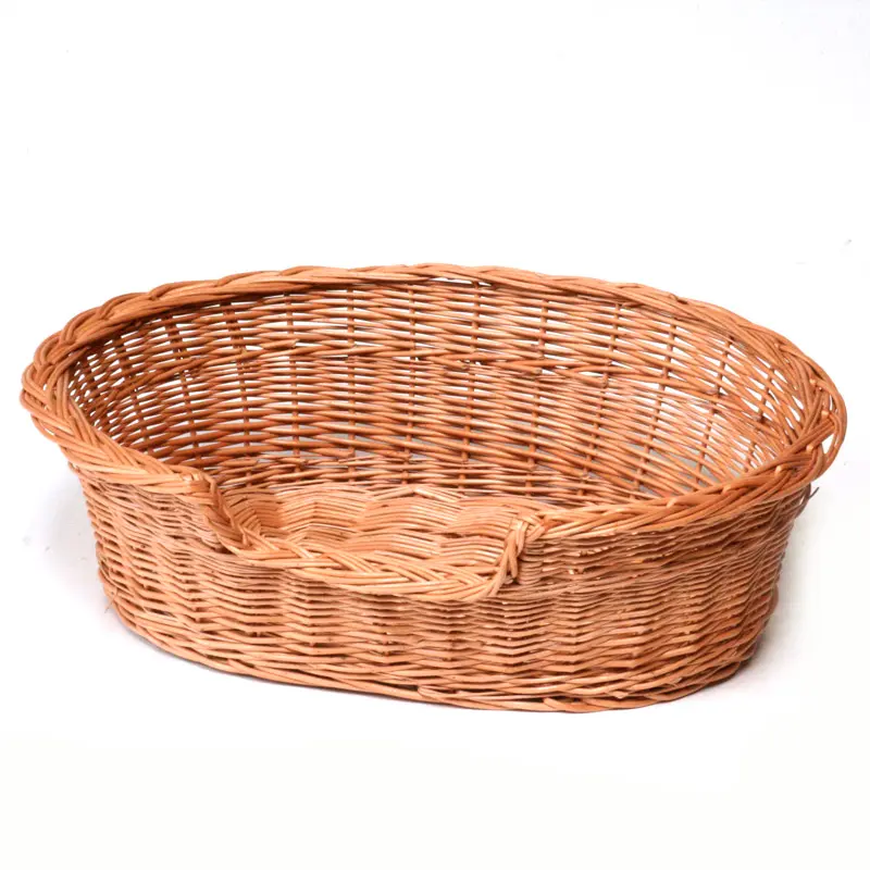 Esmira wicker pet basket for dogs and cats with low entry TheWickerStories