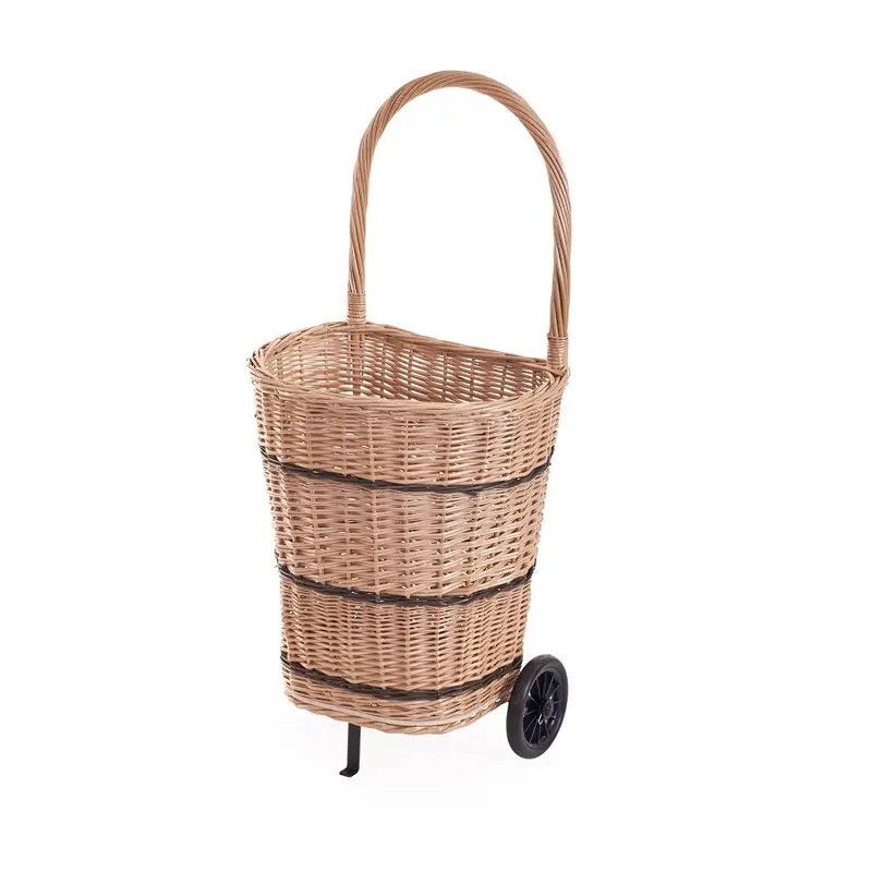Favoren mobile wicker basket for transporting wood and goods TheWickerStories