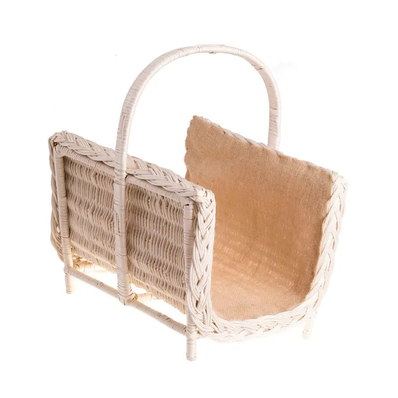 Ferla wicker fireplace wood basket with handle TheWickerStories