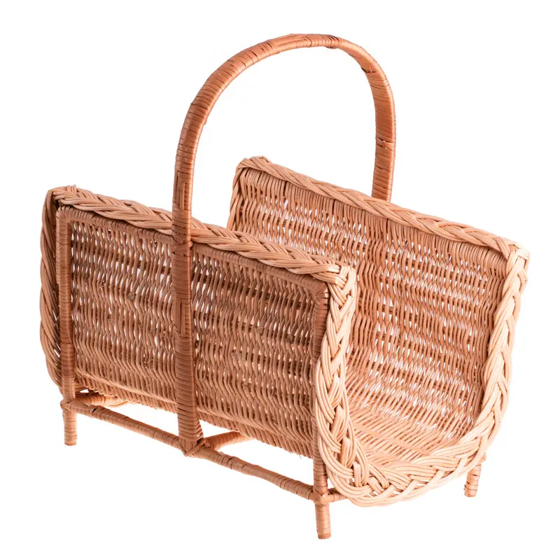 Ferla wicker fireplace wood basket with handle TheWickerStories