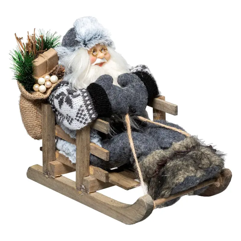 Figurka Mikołaj na saniach, 30 cm