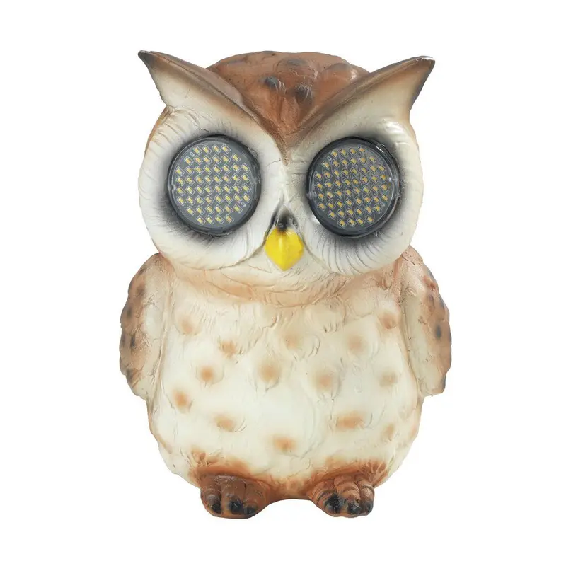 Figurka ogrodowa solarna, sowa z mrugającymi oczami LED, 13 cm