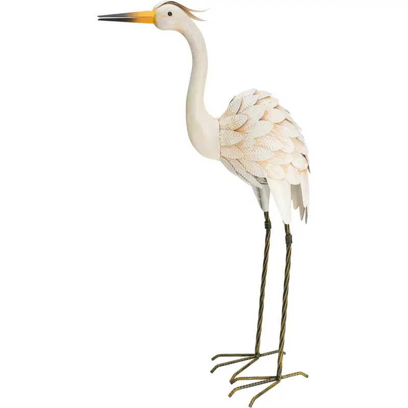 Figurka ogrodowa żuraw z metalu, 75 cm