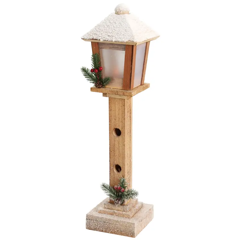 Figurka z drewna jodłowego z LED Latarnia, 52 cm